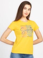 Womens Printed Round Neck T-Shirt
